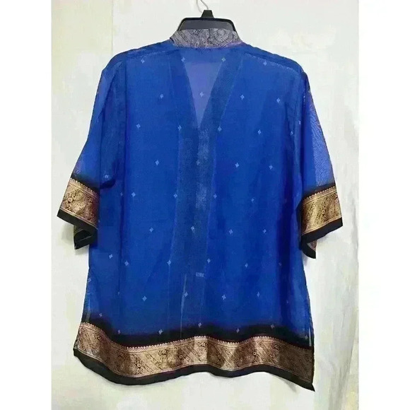 PLE BOUTIQUE Woman's XXL Short Sleeve Thailand Loop Button Blouse 0065 - Picture 2 of 5